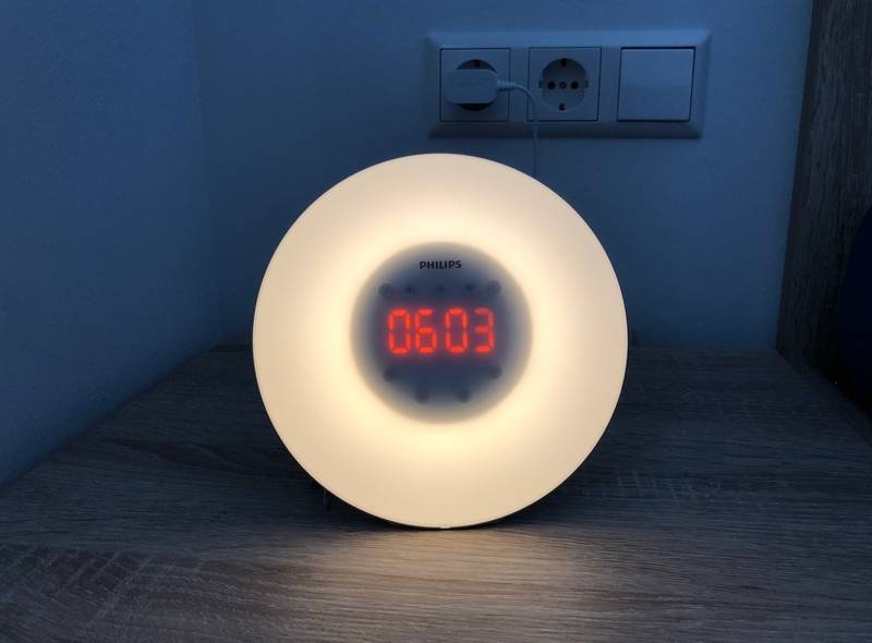 Philips wake up light geel licht